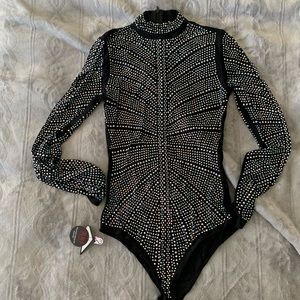 HOTMIAMISTYLES RHINESTONE BODYSUIT